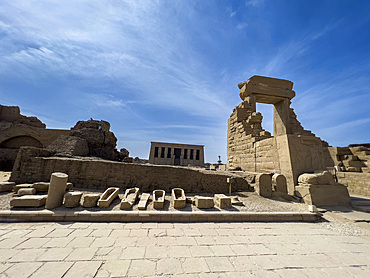 Gate of Domitian and Trajan, northern entrance of the Temple of Hathor, Dendera Temple complex, Dendera, Egypt, North Africa, Africa