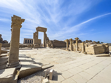 Gate of Domitian and Trajan, northern entrance of the Temple of Hathor, Dendera Temple complex, Dendera, Egypt, North Africa, Africa