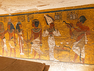 Reliefs and paintings in the tomb of Tutankhamun, who reigned from approximately 1334 to 1325 BC, Dynasty 18, Valley of the Kings, UNESCO World Heritage Site, Thebes, Egypt, North Africa, Africa