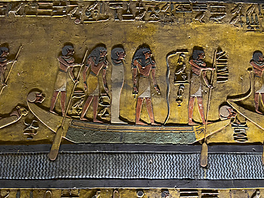 Reliefs and paintings in the tomb of Pharaoh Sety I, the Tomb of Apis, Dynasty 19, Valley of the Kings, UNESCO World Heritage Site, Thebes, Egypt, North Africa, Africa