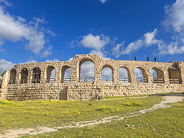 Entrance to the Hippodrome in Jerash, believed to have been founded in 331 BC by Alexander the Great, Jerash, Jordan, Middle East