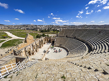 The great North Theater in the ancient city of Jerash, believed to be founded in 331 BC by Alexander the Great, Jerash, Jordan, Middle East