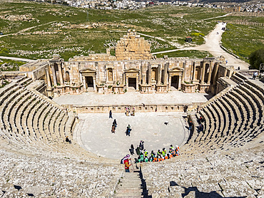 The great North Theater in the ancient city of Jerash, believed to be founded in 331 BC by Alexander the Great, Jerash, Jordan, Middle East