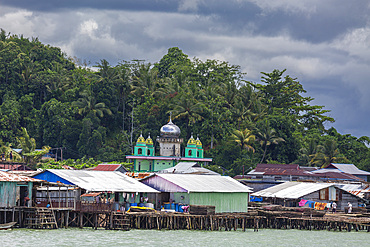 The harbor in the city of Sorong, the largest city and the capital of the Indonesian province of Southwest Papua, Indonesia, Southeast Asia, Asia