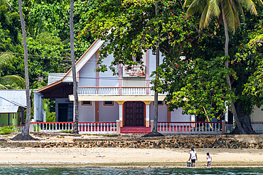 View of a local church on Bangka Island, off the northeastern tip of Sulawesi, Indonesia, Southeast Asia, Asia