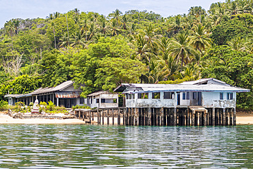 View of a local building on Bangka Island, off the northeastern tip of Sulawesi, Indonesia, Southeast Asia, Asia