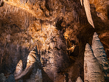 Inside the Big Room at Carlsbad Caverns National Park, UNESCO World Heritage Site, located in the Guadalupe Mountains, New Mexico, United States of America, North America