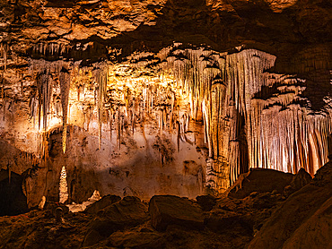 Floe stone in the main cave at Carlsbad Caverns National Park, UNESCO World Heritage Site, located in the Guadalupe Mountains, New Mexico, United States of America, North America