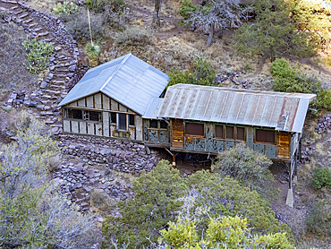 Abandoned building circa late 1800s from the Van Patten Mountain Camp, Dripping Springs Trail, Las Cruces, New Mexico, United States of America, North America