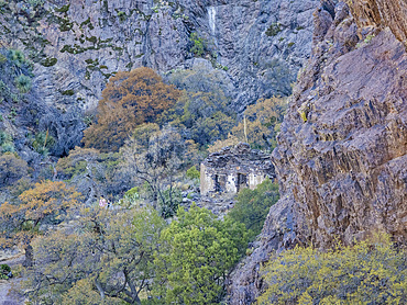 Abandoned building circa late 1800s from the Van Patten Mountain Camp, Dripping Springs Trail, Las Cruces, New Mexico, United States of America, North America