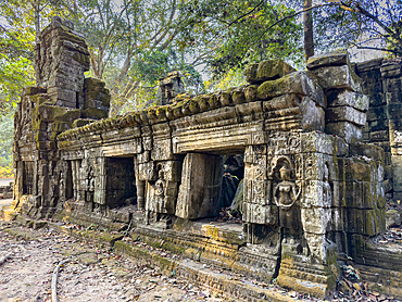 Ta Prohm Temple, a Mahayana Buddhist monastery built in the late 12th century for Khmer king Jayavarman VII, Angkor, UNESCO World Heritage Site, Cambodia, Indochina, Southeast Asia, Asia