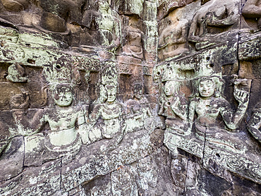 The Terrace of the Leper King, part of the walled city of Angkor Thom, a ruined temple complex in Angkor, UNESCO World Heritage Site, Cambodia, Indochina, Southeast Asia, Asia