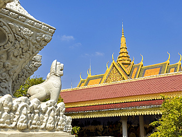 Exterior view of a stupa inside the Royal Palace grounds in Phnom Penh, Cambodia, Indochina, Southeast Asia, Asia