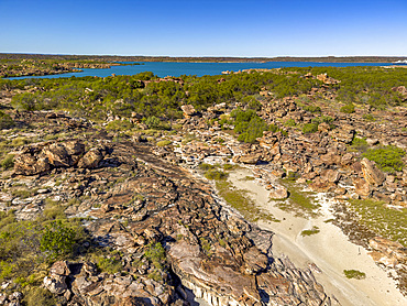 A view of Swift Bay as seen from a commercial helicopter, Kimberley, Western Australia, Australia, Pacific