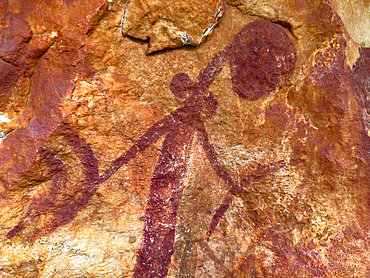 Jar Island Indigenous Gwion Gwion art, dated from at least 17500 years ago, Vansittart Bay, Kimberley, Western Australia, Australia, Pacific