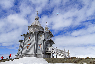 Views of the Trinity Church at Belingshausen Russian Research Station, Antarctica, Southern Ocean, Polar Regions