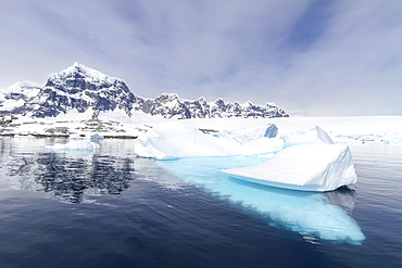 Grounded iceberg near Wiencke Island in the Palmer Archipelago, Antarctica, Southern Ocean, Polar Regions