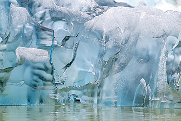 Glacial iceberg detail from ice calved off the South Sawyer Glacier in Tracy Arm, Southeast Alaska, Pacific Ocean, United States of America, North America