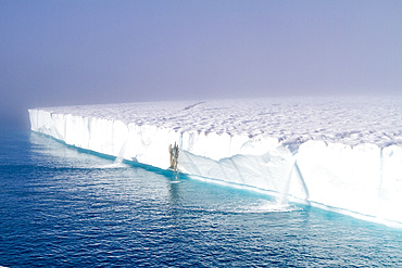 Views of Austfonna, an ice cap located on Nordaustlandet in the Svalbard archipelago in Norway.