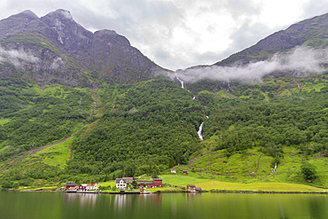 Views of the Aurlandsfjord, an arm of the Sognefjord (the largest fjord in all of Norway), Norway.