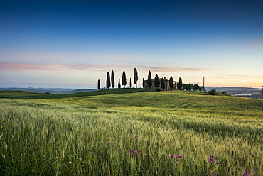 landscape near Pienza, Val d`Orcia, province of Siena, Tuscany, Italy, UNESCO World Heritage