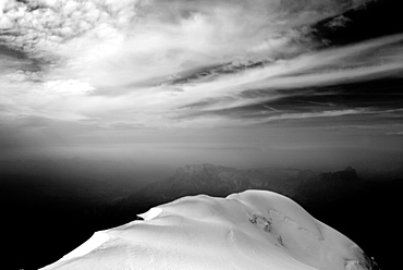 Glaciate mountain ridge, Mont Blanc Mountain Massif, Graian Alps, France