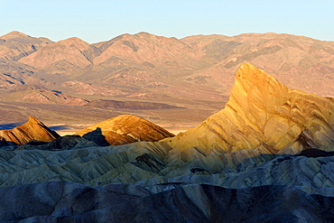 Zabriskie Point at sunrise in Death Valley National Park, California, USA, America