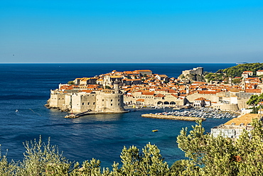 View of Fort Lovrjenac and the Old City of Dubrovnik, Dubrovnik, Dubrovnik-Neretva County, Croatia