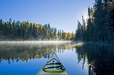 Kayaking at Glad Lake, Duck Mountain Provincial Park, Manitoba, Canada