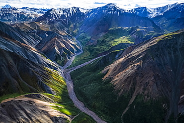 The mountains of Kluane National Park and Reserve seen from an aerial perspective, Haines Junction, Yukon, Canada