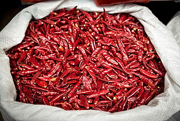 Dried red peppers for sale, Xian, Shaanxi Province, China