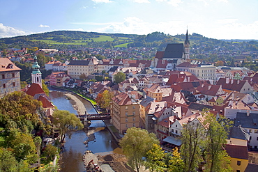 Cityscape of Cesky Krumlov, a world heritage site, Cesky Krumlov, Czech Republic