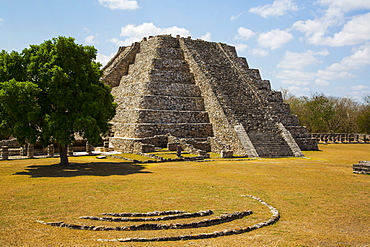 Castle of Kululcan, Mayapan Archaeological Site, Mayan Ruins, Yucatan, Mexico