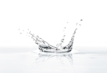 Water droplet splashing on a surface