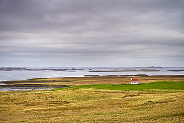 Remote church amongst fields near Stykkisholmur, Snaefellsnes peninsula, Iceland