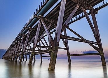 The disused Steetley Pier was built to serve the former Hartlepool Magnesia Works which has now been demolished, Hartlepool, County Durham, England