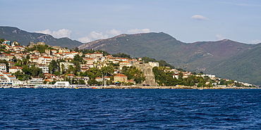 View of the town of Herceg Novi along the coast of Montenegro, Herceg Novi, Montenegro