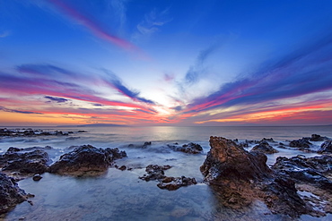 Dramatic sunset over the ocean, Wailea, Maui, Hawaii, United States of America