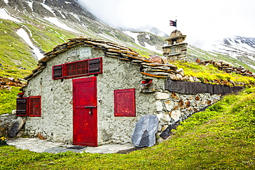 Old ruins at Val Veni, Alps, Aosta Valley, Italy