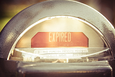 Expired parking meter, Long Beach, California, United States of America