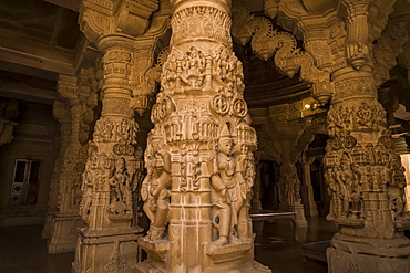 Ornate carvings in a Temple in Jaisalmer Fort, Jaisalmer, Rajasthan, India