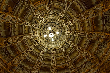 Ornate carvings in a Temple in Jaisalmer Fort, Jaisalmer, Rajasthan, India