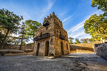 Three-storied bathing palace at Fasilides Bath, Gondar, Amhara Region, Ethiopia