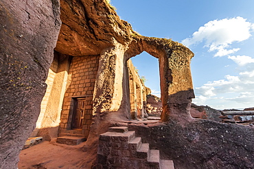 Biete Qeddus Mercoreus (House of Mark the Evangelist) Ethiopian Orthodox rock-cut church in the Southern Group of the Rock-Hewn Churches, Lalibela, Amhara Region, Ethiopia