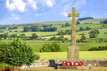 World War One war memorial at Chollerton Parish; Chollerton, Northumberland, England