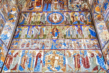 Fresco, Gate-Church of the Resurrection (1670), Kremlin, Golden Ring; Rostov Veliky, Yaroslavl Oblast, Russia