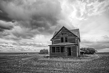 Old farmstead on the prairies; Saskatchewan, Canada