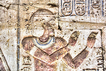 Relief of Pharaoh, Temple of Osiris and Opet, Karnak Temple Complex, UNESCO World Heritage Site; Luxor, Egypt