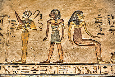 Relief, Tomb of Ramses V & VI, KV9, Valley of the Kings, UNESCO World Heritage Site; Luxor, Egypt