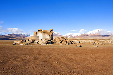 Rock formations in the Siloli Desert and Andes Mountains; Potosi Department, Bolivia